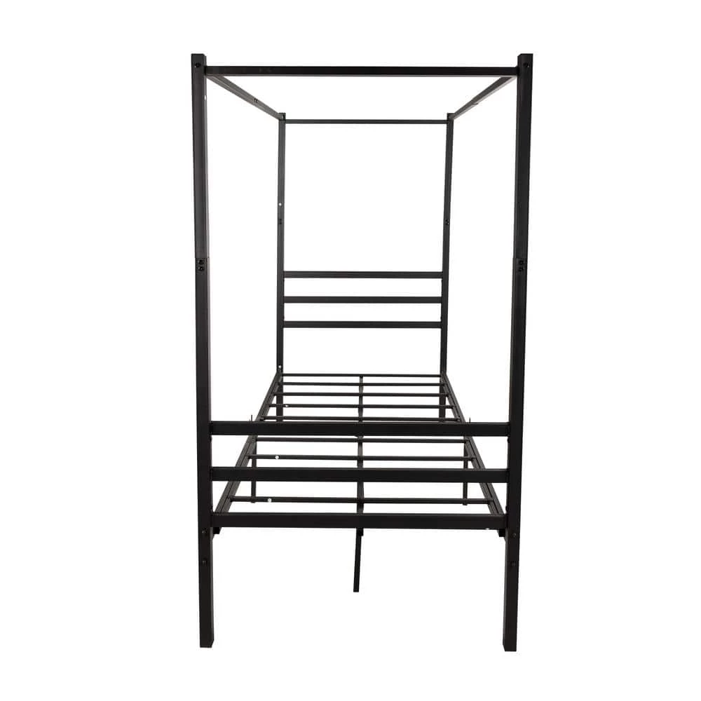 77.95 in. Black Twin Size Metal Canopy Bed Frame by ATHMILE 1 77.95 in. Black Twin Size Metal Canopy Bed Frame by ATHMILE