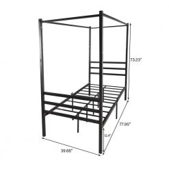 77.95 in. Black Twin Size Metal Canopy Bed Frame by ATHMILE 9 77.95 in. Black Twin Size Metal Canopy Bed Frame by ATHMILE -ATHMILE Sales Store black athmile canopy beds gz 746e bk c3 1000