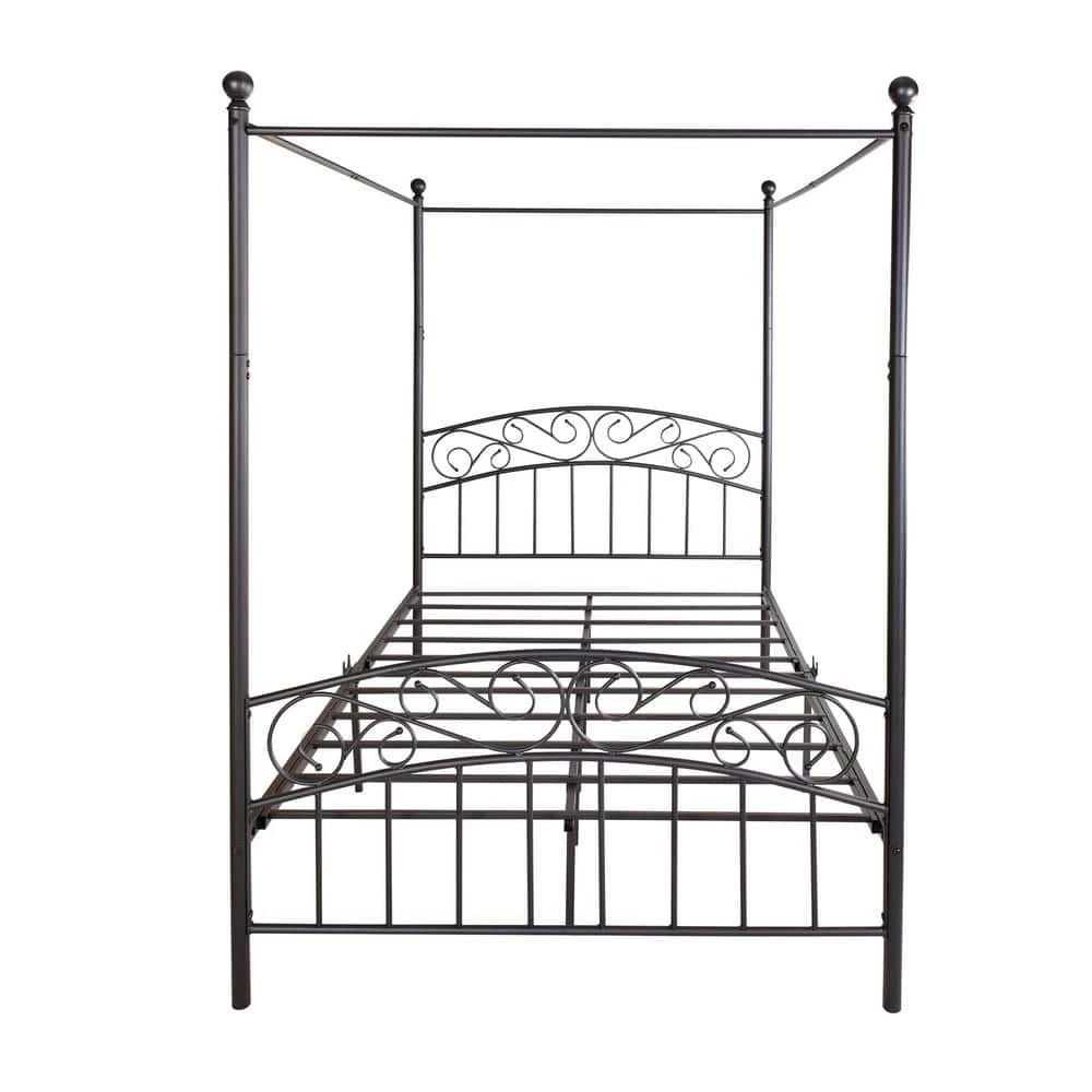 77.95 in. W Black Non-upholstered Metal Frame Twin Canopy Bed by ATHMILE 1 77.95 in. W Black Non-upholstered Metal Frame Twin Canopy Bed by ATHMILE