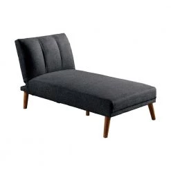 Black Modern Linen Chaise Lounge Chair by ATHMILE