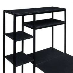 63 in. W L-Shape Black Color MDF Desktop Solid Steel Frame Computer Desk with Multiple Bookshelf and Storage Space by ATHMILE 15 63 in. W L-Shape Black Color MDF Desktop Solid Steel Frame Computer Desk with Multiple Bookshelf and Storage Space by ATHMILE -ATHMILE Sales Store black athmile computer desks gz wf198285aab 1f 1000