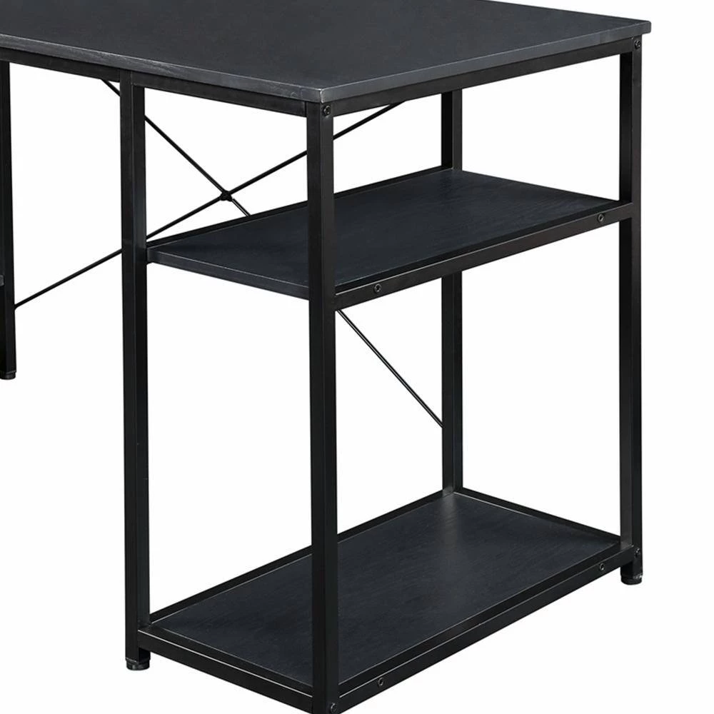 Black Color 54.3 in. Home Office Steel Frame Computer Desk MDF Board with 5-Tier Open Bookshelf by ATHMILE 7 Black Color 54.3 in. Home Office Steel Frame Computer Desk MDF Board with 5-Tier Open Bookshelf by ATHMILE - Image 7