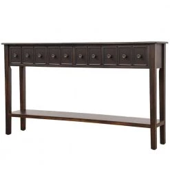 60 in. Black Standard Rectangle Wood Console Table by ATHMILE