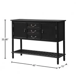 45 in. Black Standard Rectangle Wood Console Table with 3 Drawers, 2 Cabinets and 1 Shelf by ATHMILE 10 45 in. Black Standard Rectangle Wood Console Table with 3 Drawers, 2 Cabinets and 1 Shelf by ATHMILE -ATHMILE Sales Store black athmile console tables ccwf280256aab 40 1000