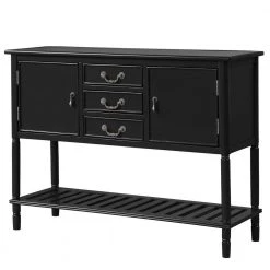 45 in. Black Standard Rectangle Wood Console Table with 3 Drawers, 2 Cabinets and 1 Shelf by ATHMILE 11 45 in. Black Standard Rectangle Wood Console Table with 3 Drawers, 2 Cabinets and 1 Shelf by ATHMILE -ATHMILE Sales Store black athmile console tables ccwf280256aab c3 1000