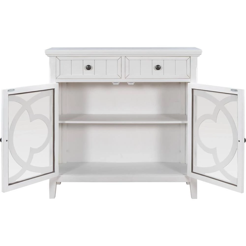 35.4 in. WhiteStandard Rectangle Wood Console Table by ATHMILE 5 35.4 in. WhiteStandard Rectangle Wood Console Table by ATHMILE - Image 5