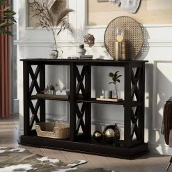 46.5 in. Black Standard Rectangle Wood Console Table by ATHMILE -ATHMILE Sales Store black athmile console tables dswf199317aab 31 1000