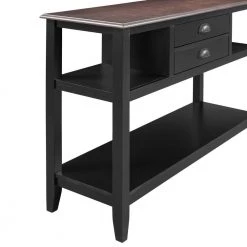 47.9 in. Black Standard Rectangle Wood Console Table by ATHMILE -ATHMILE Sales Store black athmile console tables dswf284179aap 4f 1000
