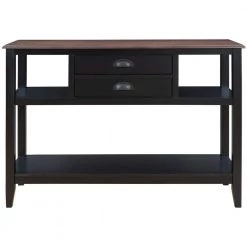 47.9 in. Black Standard Rectangle Wood Console Table by ATHMILE