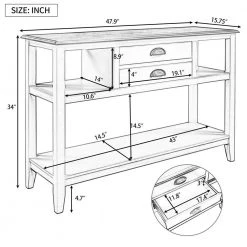 47.9 in. Black Standard Rectangle Wood Console Table by ATHMILE -ATHMILE Sales Store black athmile console tables dswf284179aap c3 1000