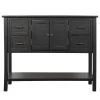 15.7 in. Black Standard Rectangle Wood Console Table by ATHMILE