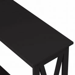 39.3 in. Black Rectangle Wood Console Table by ATHMILE -ATHMILE Sales Store black athmile console tables gz b2w20220457 44 1000