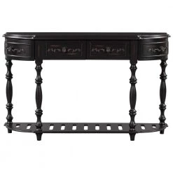 52 in. W Black Standard Rectangle Wood Console Table by ATHMILE