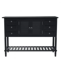 45.28 in. Black Standard Rectangle Wood Console Table by ATHMILE