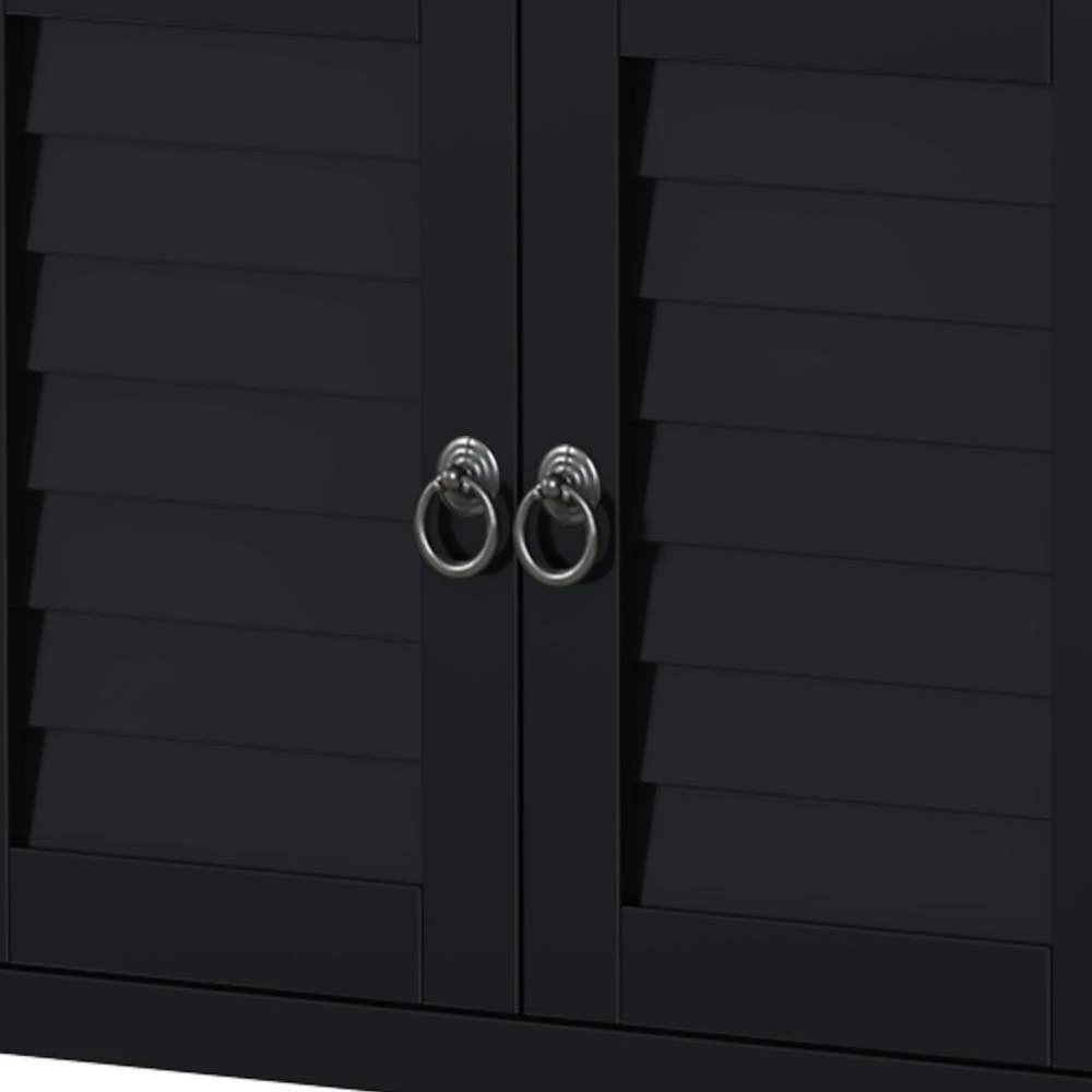 45.28 in. Black Standard Rectangle Wood Console Table by ATHMILE 4 45.28 in. Black Standard Rectangle Wood Console Table by ATHMILE - Image 4