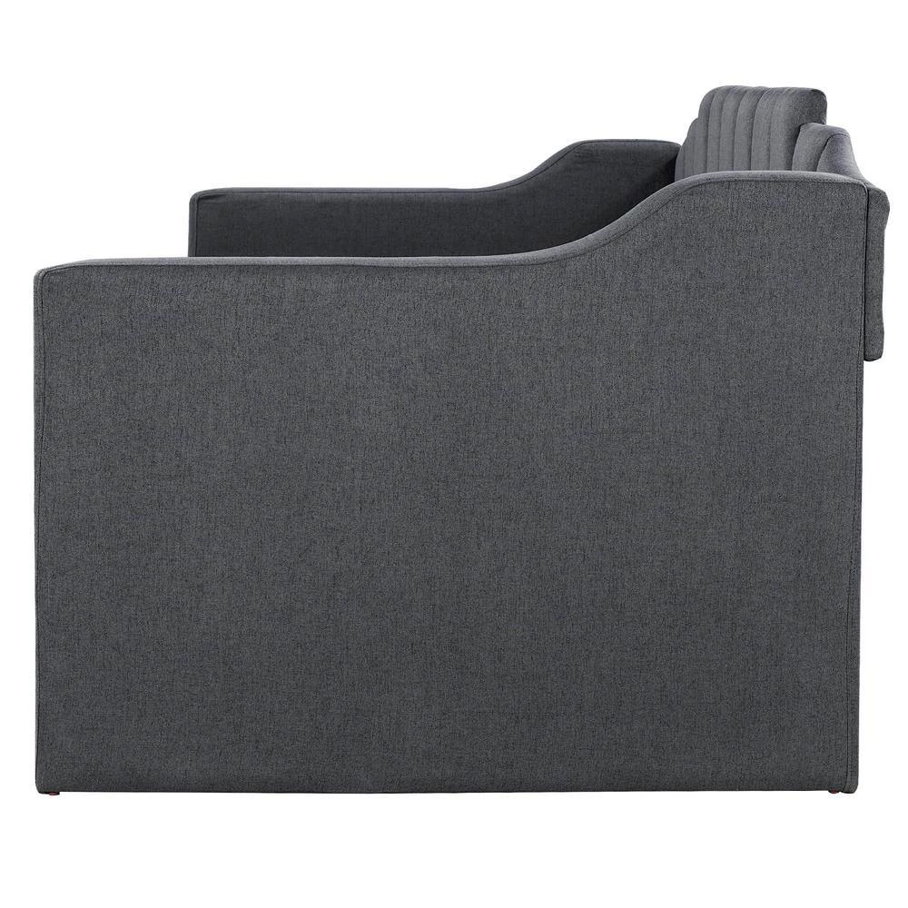 Black Twin Upholstered Daybed with Trundle by ATHMILE 5 Black Twin Upholstered Daybed with Trundle by ATHMILE - Image 5