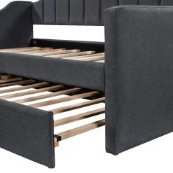 Black Twin Upholstered Daybed with Trundle by ATHMILE 15 Black Twin Upholstered Daybed with Trundle by ATHMILE -ATHMILE Sales Store black athmile daybeds gz b2w20221990 fa 1000