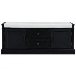 Black Storage Bench (42.5 in. L x 15.9 in. W x 17.5 in. H) by ATHMILE