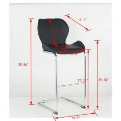 Black PU Dining Chairs (Set of 4) by ATHMILE 12 Black PU Dining Chairs (Set of 4) by ATHMILE -ATHMILE Sales Store black athmile dining chairs ddw21037599 44 1000