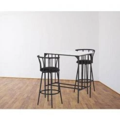 3-Piece White Marble Top Table Set (Seats-2) by ATHMILE 15 3-Piece White Marble Top Table Set (Seats-2) by ATHMILE -ATHMILE Sales Store black athmile dining room sets ddw29538705 31 1000