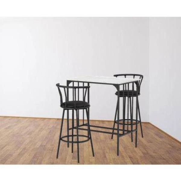 3-Piece White Marble Top Table Set (Seats-2) by ATHMILE 8 3-Piece White Marble Top Table Set (Seats-2) by ATHMILE - Image 8