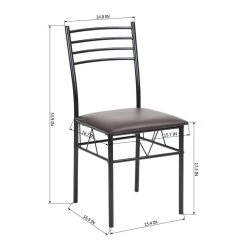 5-Piece Walnut Wood Top Table Set (Seats-4) by ATHMILE 11 5-Piece Walnut Wood Top Table Set (Seats-4) by ATHMILE -ATHMILE Sales Store black athmile dining room sets ddw9030375 4f 1000