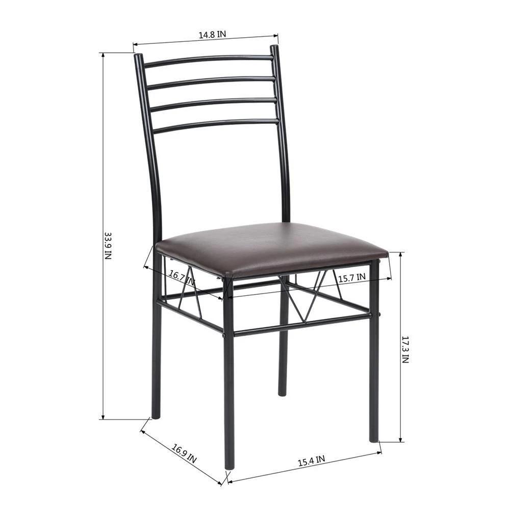 5-Piece Walnut Wood Top Table Set (Seats-4) by ATHMILE 4 5-Piece Walnut Wood Top Table Set (Seats-4) by ATHMILE - Image 4