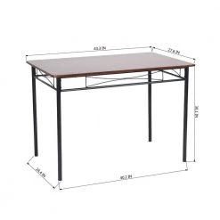 5-Piece Walnut Wood Top Table Set (Seats-4) by ATHMILE 10 5-Piece Walnut Wood Top Table Set (Seats-4) by ATHMILE -ATHMILE Sales Store black athmile dining room sets ddw9030375 c3 1000