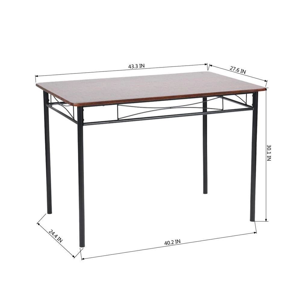 5-Piece Walnut Wood Top Table Set (Seats-4) by ATHMILE 3 5-Piece Walnut Wood Top Table Set (Seats-4) by ATHMILE - Image 3