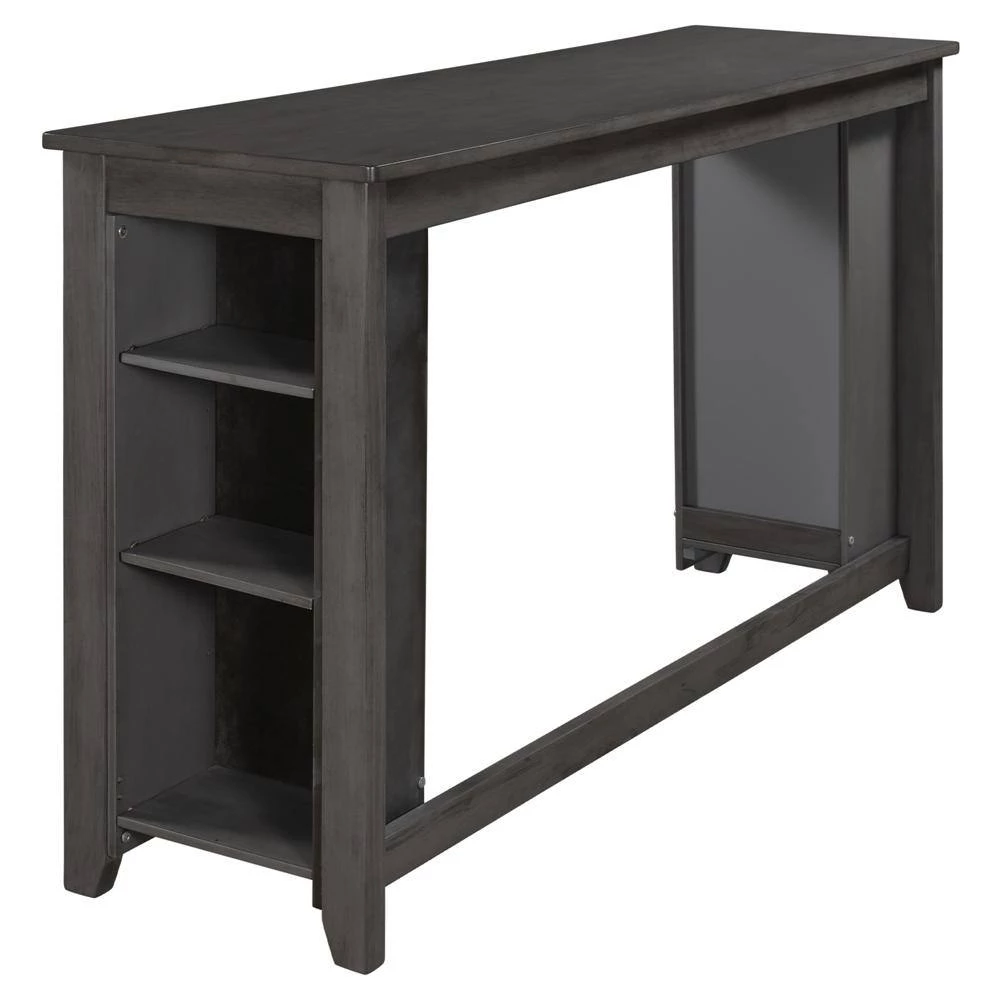 4-Piece Gray Wood Top Table Set (Seats 3) by ATHMILE 6 4-Piece Gray Wood Top Table Set (Seats 3) by ATHMILE - Image 6