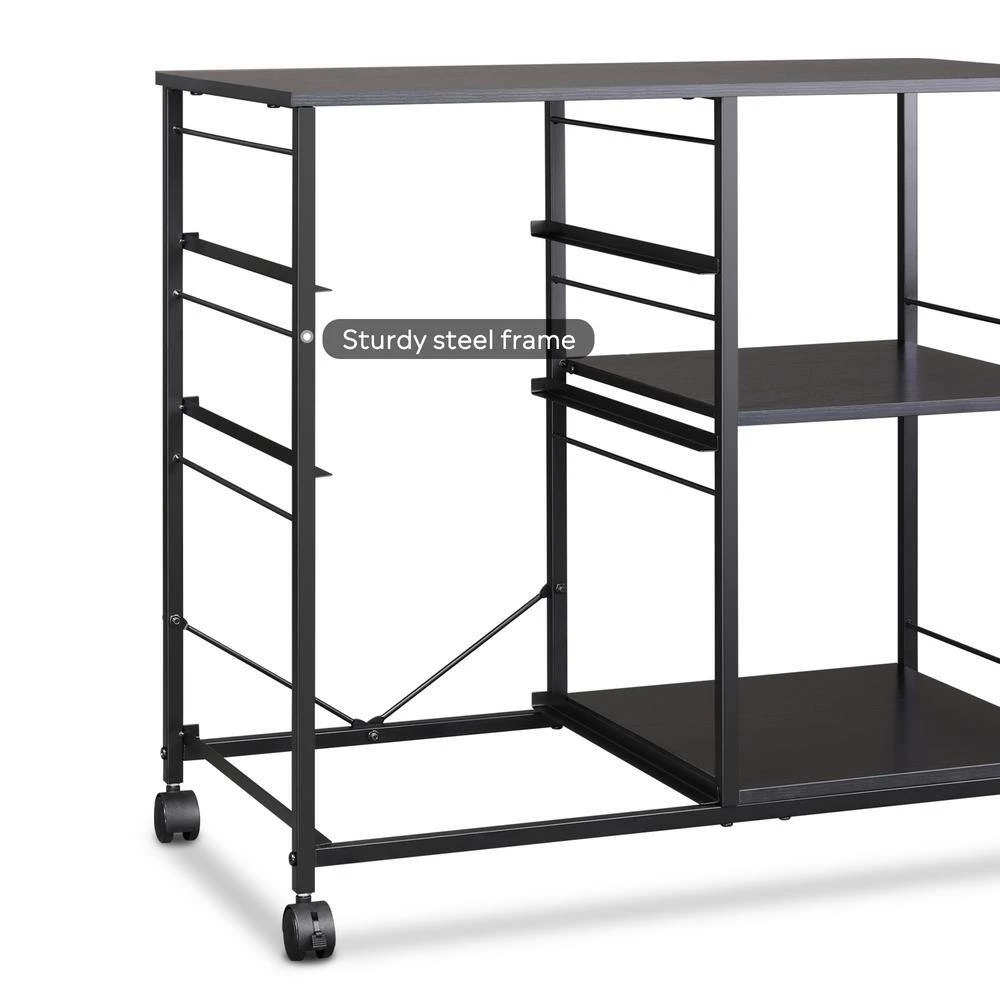 Black 3-Drawer Wood File Cabinet with Open Storage Shelves by ATHMILE 7 Black 3-Drawer Wood File Cabinet with Open Storage Shelves by ATHMILE - Image 7