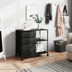 Black 3-Drawer Wood File Cabinet with Open Storage Shelves by ATHMILE 21 Black 3-Drawer Wood File Cabinet with Open Storage Shelves by ATHMILE -ATHMILE Sales Store black athmile file cabinets gz b2w20221416 31 1000