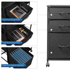 Black 3-Drawer Wood File Cabinet with Open Storage Shelves by ATHMILE 14 Black 3-Drawer Wood File Cabinet with Open Storage Shelves by ATHMILE -ATHMILE Sales Store black athmile file cabinets gz b2w20221416 77 1000