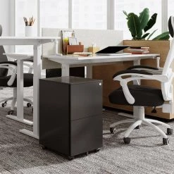 Black 2-Drawer Mobile File Cabinet with Lock by ATHMILE -ATHMILE Sales Store black athmile file cabinets gz b2w20221417 31 1000