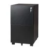 Black 2-Drawer Mobile File Cabinet with Lock by ATHMILE