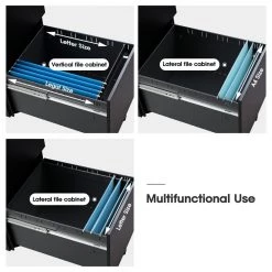 Black 2-Drawer Mobile File Cabinet with Lock by ATHMILE -ATHMILE Sales Store black athmile file cabinets gz b2w20221417 77 1000