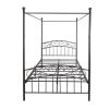 54 in. W Black Non-upholstered Wood Frame Full Four Poster Bed by ATHMILE
