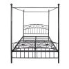 59.84 in. W Black Non-upholstered Wood Frame Queen Four Poster Bed by ATHMILE