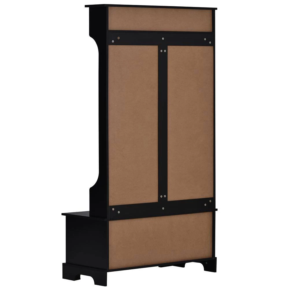 Black Hall Tree with 4-Hooks and Hinged Lid by ATHMILE 3 Black Hall Tree with 4-Hooks and Hinged Lid by ATHMILE - Image 3