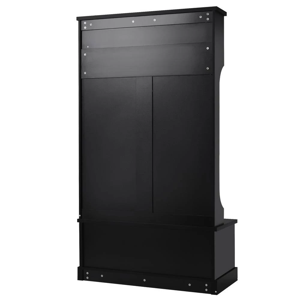 Black Hall Tree with Shelves Cabinet and Four Hooks by ATHMILE 7 Black Hall Tree with Shelves Cabinet and Four Hooks by ATHMILE - Image 7