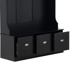 Black Hall Tree with 4-Hooks and 3-Large Drawers by ATHMILE 15 Black Hall Tree with 4-Hooks and 3-Large Drawers by ATHMILE -ATHMILE Sales Store black athmile hall trees gzx b2w20221363 1f 1000