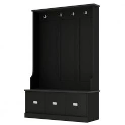 Black Hall Tree with 4-Hooks and 3-Large Drawers by ATHMILE 14 Black Hall Tree with 4-Hooks and 3-Large Drawers by ATHMILE -ATHMILE Sales Store black athmile hall trees gzx b2w20221363 4f 1000