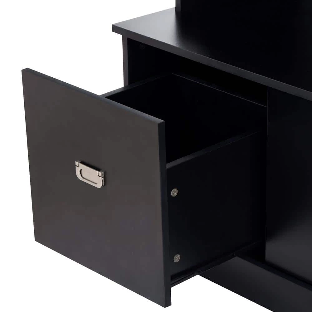 Black Hall Tree with 4-Hooks and 3-Large Drawers by ATHMILE 8 Black Hall Tree with 4-Hooks and 3-Large Drawers by ATHMILE - Image 8