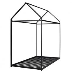 Black Twin Size Frame Metal Platform Bed by ATHMILE -ATHMILE Sales Store black athmile kids beds gz b2w20220854 44 1000