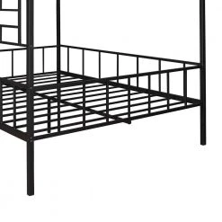 Black Full Size Metal House Bed with Slatted Support by ATHMILE -ATHMILE Sales Store black athmile kids beds gz b2w20221669 44 1000