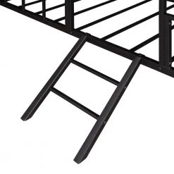 Black Full Size Metal House Bed with Slatted Support by ATHMILE -ATHMILE Sales Store black athmile kids beds gz b2w20221669 76 1000