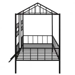 Black Twin Size Metal House Bed with Slatted Support by ATHMILE 16 Black Twin Size Metal House Bed with Slatted Support by ATHMILE -ATHMILE Sales Store black athmile kids beds gz b2w20221670 76 1000