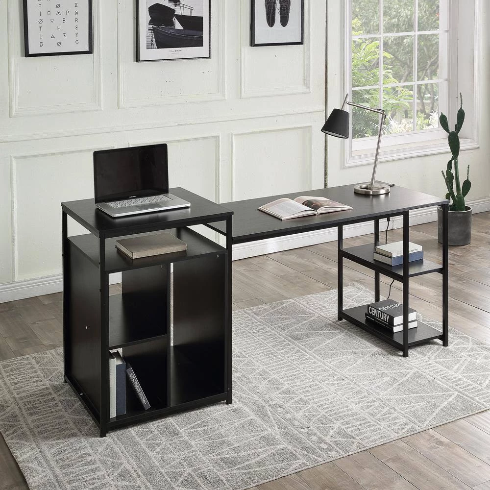 70.8 in. Retangular Black MDF Writing Desk by ATHMILE 9 70.8 in. Retangular Black MDF Writing Desk by ATHMILE - Image 9