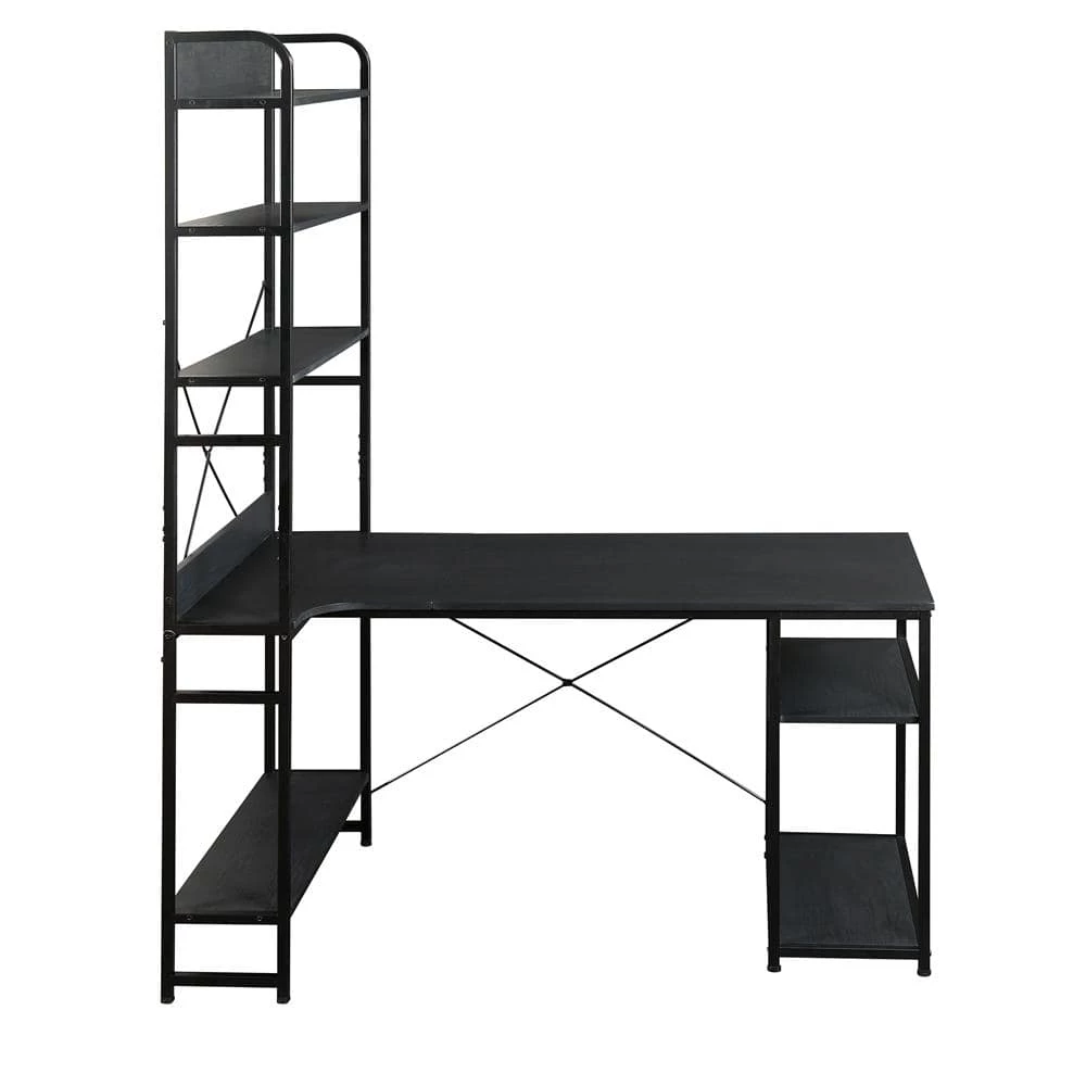 54.3 in. Retangular Black MDF Writing Desk by ATHMILE 1 54.3 in. Retangular Black MDF Writing Desk by ATHMILE