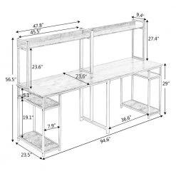 94.6 in. Retangular Black MDF Writing Desk by ATHMILE -ATHMILE Sales Store black athmile kids desks ddwf199091aab 44 1000